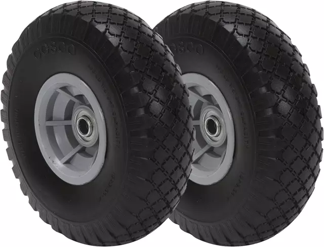 10-Inch Flat-Free Wheel for Hand Trucks, 2-Pack