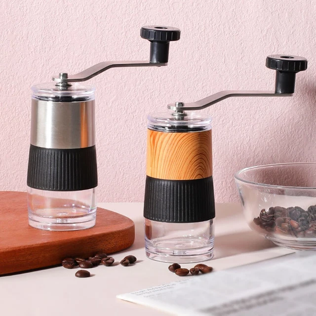 Moulin à café manuel en acier inoxydable 304 avec 10 réglages réglables pour café expresso noir Moulin à café manuel en acier inoxydable 304 avec 10 réglages réglables pour café expresso noir