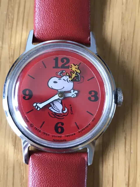 Vintage Timex Sprite Snoopy Watch 1970s Woodstock Mystery Dial