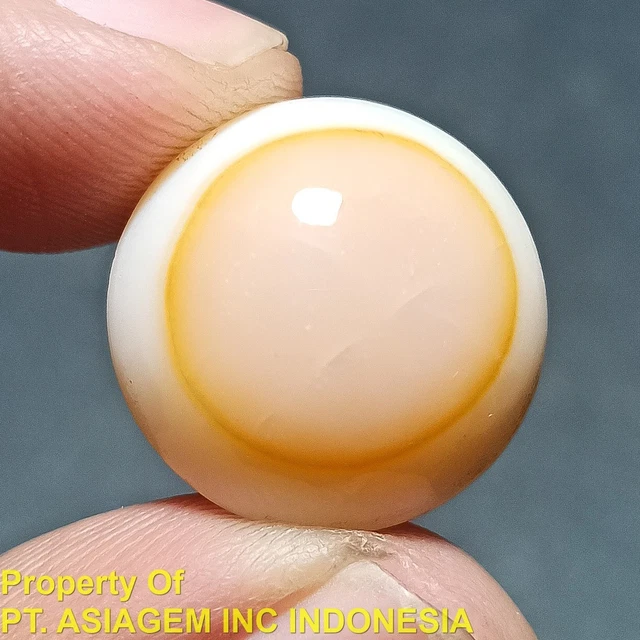 19ct Brown White "GREEK EVIL EYE' Picture Agate 100% Natural Lucky Charm 3D