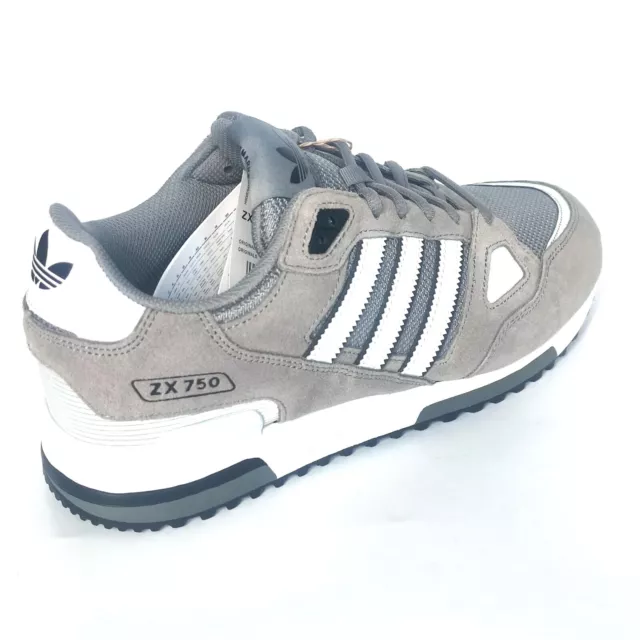 Adidas ZX 750 Zapatos Entrenadores Reino Unido Talla 7 a 12 GW5529 Originales Gris Plateado