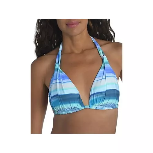 La Blanca Womens Ocean Tides Halter Bikini Top,Pacific Blue,8