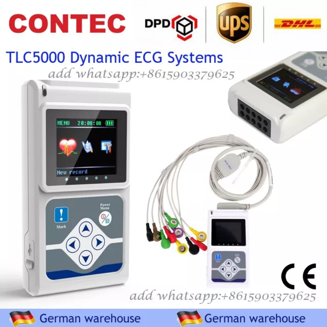 Système ECG de Contec Dynamic, 12 canaux 24h Holter / Analyzer, logiciel USB PC