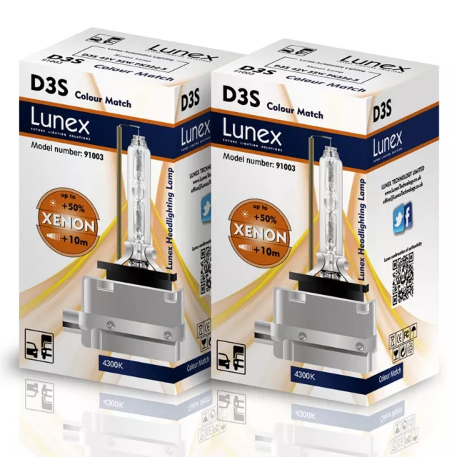 2 X D3S LUNEX XENON 35W HID LAMPADINE compatibile con Osram