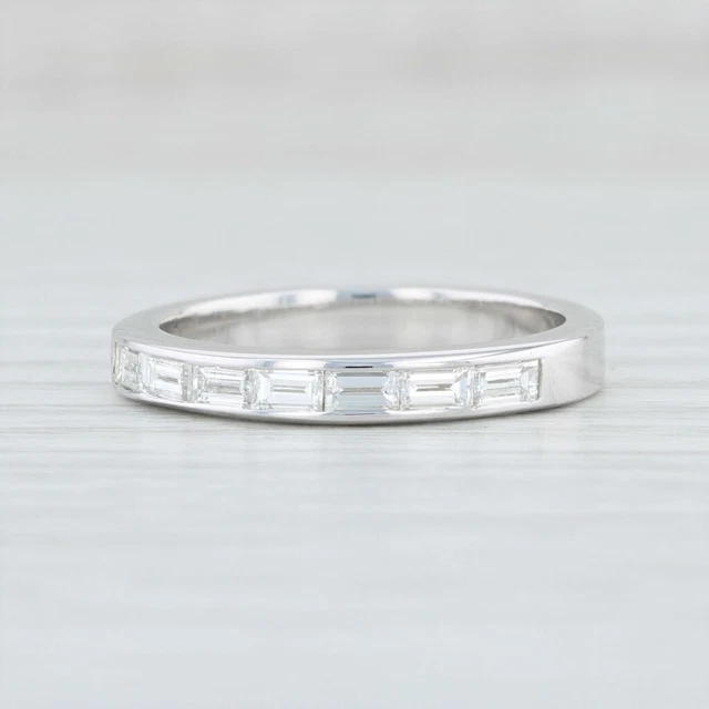 0.70ctw Baguette Diamant Ehering 18k Weißgold Größe 7 Ring