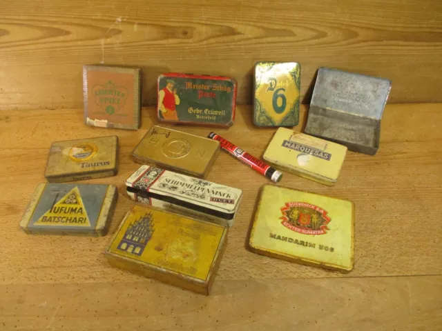 LOT vintage alt & antik BLECHDOSE TIN BOX Metalldose Werbung Tabak Rarität