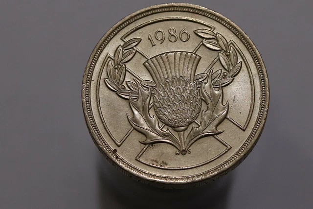Uk Gb 2 Pounds 1986 B29 #Z8065