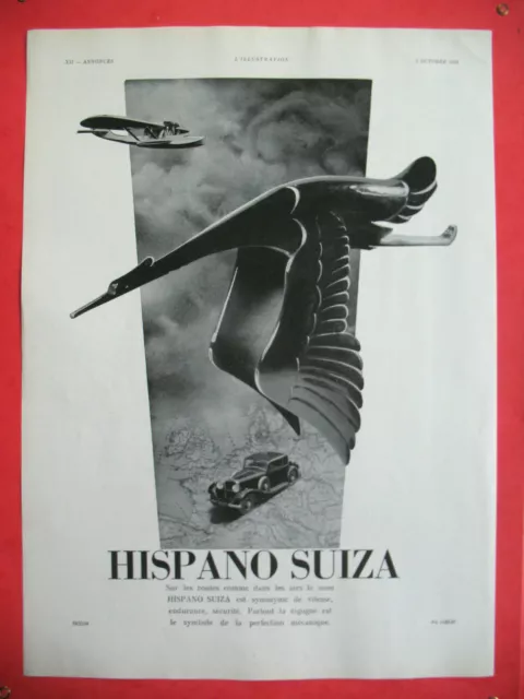 Hispano Swisse Automobile Press Release Illustration René Ravo Ad 1935