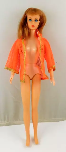 VINTAGE 1970's MATTEL REDHEAD BENDABLE LEG LIVING BARBIE DOLL ORIG SWIMSUIT