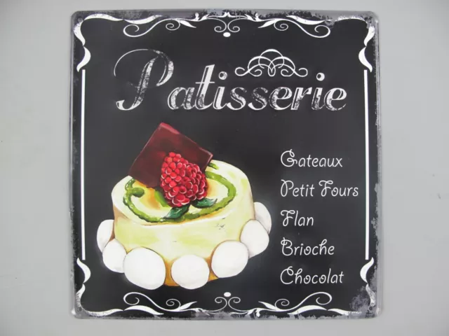 9977751 Murale Targa di Latta Vintage Pasticceria Cupcake Rilievo 30x30cm