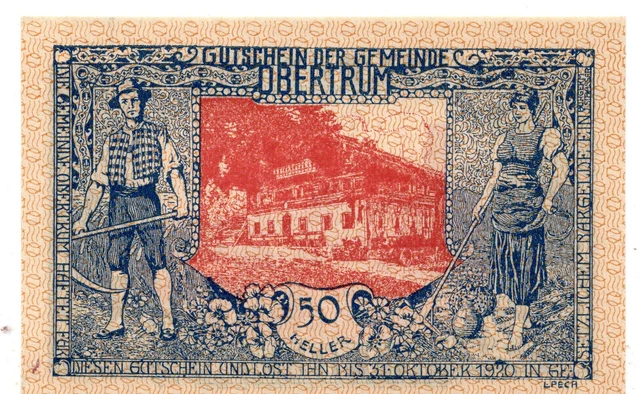 1920 Austria Notgeld Municipality of Obertrum 50 Heller (B242)