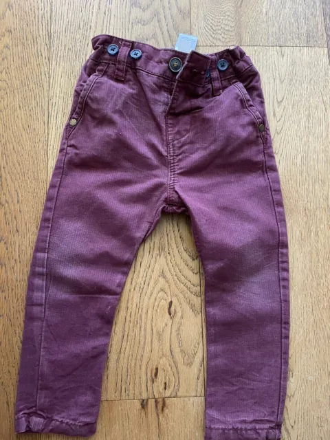 Next Baby Boy Red Burgandy Chino Trousers Age 9-12 Mths