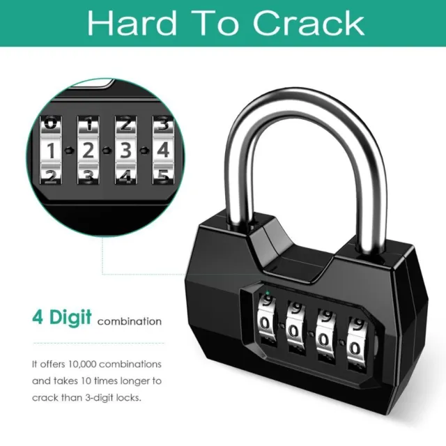 Lock Safely Code Lock 4 Dial Digit Combination Lock Vault Combination Padlock