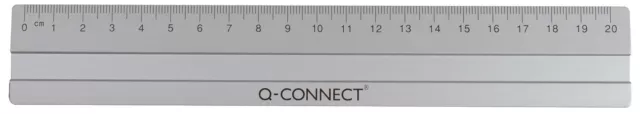 Q-Connect Schneidelineal Alulineal Aluminium, 20 cm, silber