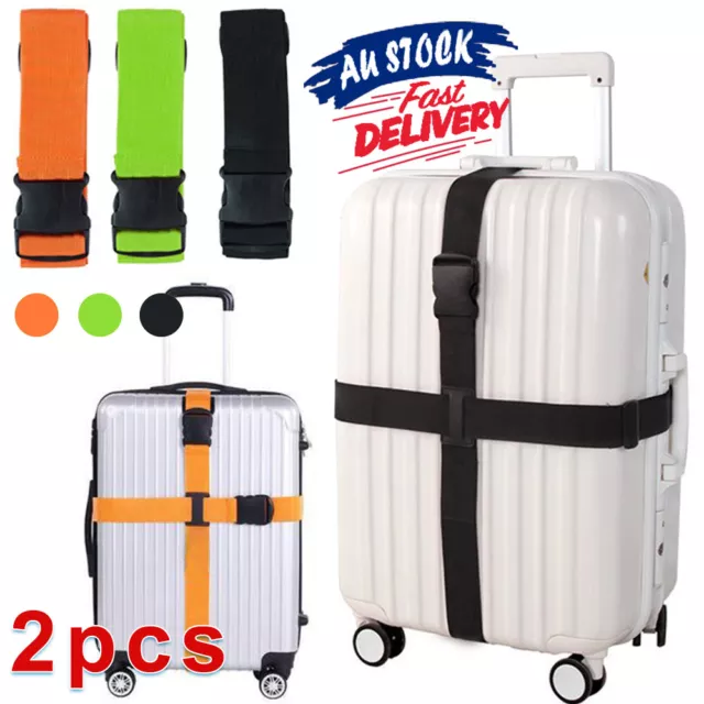2Pcs Adjustable Travel Luggage Packing Belt Suitcase Buckle Strap Tie Useful