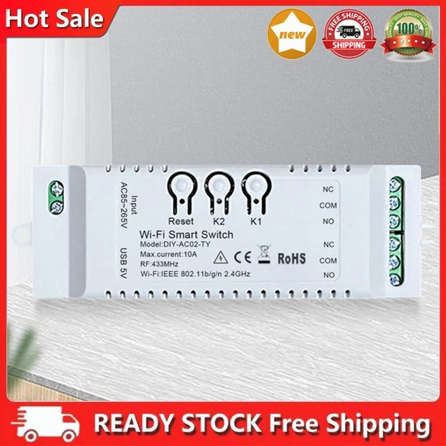 7-32V/85-265V WIFI Relay Switch Modules Work with Alexa Google Home RF 433MHZ