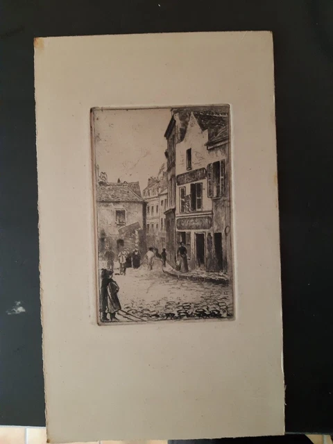 Eau-forte Originale XXème Siècle - Scène De Montmartre Et Sacré-Cœur, Grand Format