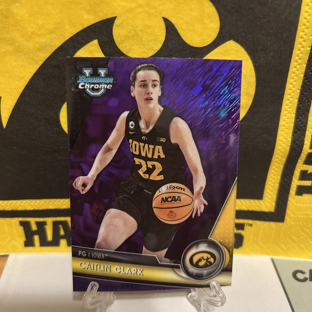 CAITLIN CLARK 2025 Bowman U Chrome 34 Purple Shimmer SSP IOWA HAWKEYES