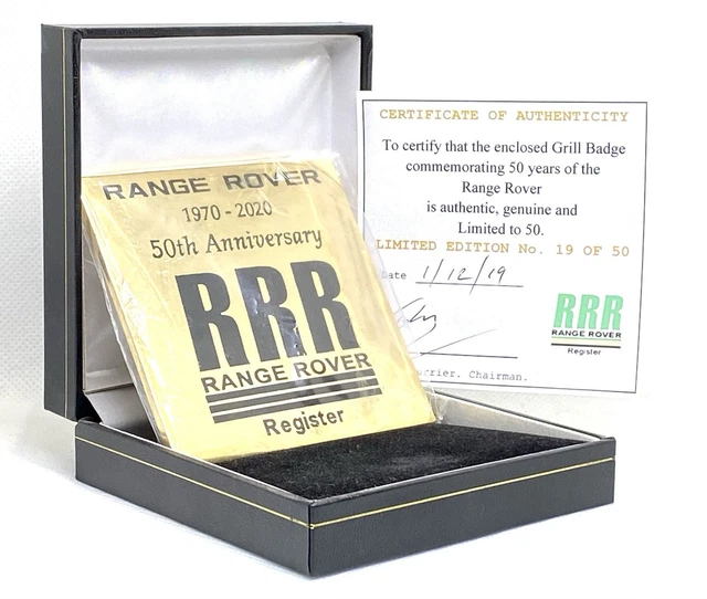 RANGE ROVER 50TH Anniversary Grill Badge Limited Edition #19of 50 ...