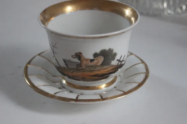Grande tasse à chocolat en porcelaine de Paris, Louis -Philippe XIXe