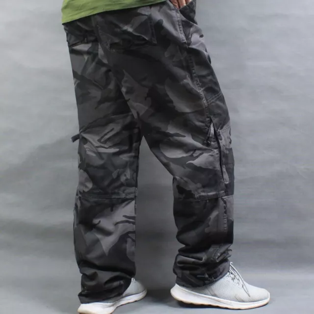 Hommes Pantalon Cargo Camouflage Baggy Grande Taille en Vrac Hip Hop Poche Neuf