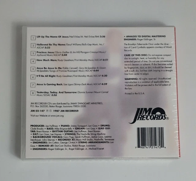 JIMMY SWAGGART JESUS Be Jesus In Me (CD, 2017) scellé en usine EUR 16