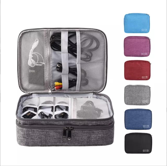 Portable Electronic Organizer Travel Cable Storage Bag Cord Case Accessories US