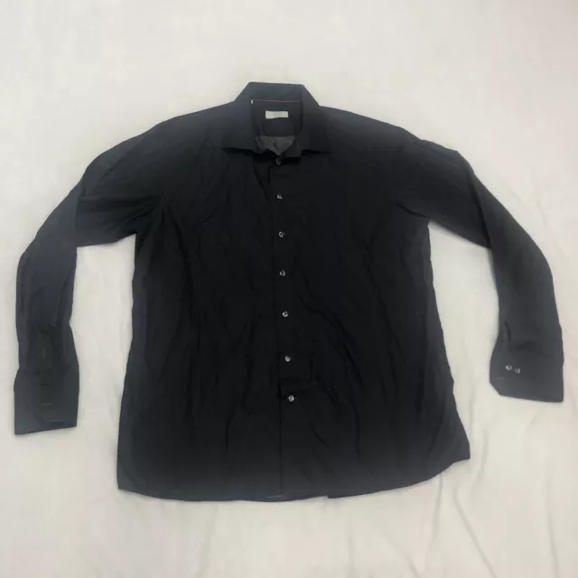 Eton Dress Contemporary Men’s Shirt York Black W/ Polka Dots Cotton 18.5 - 47