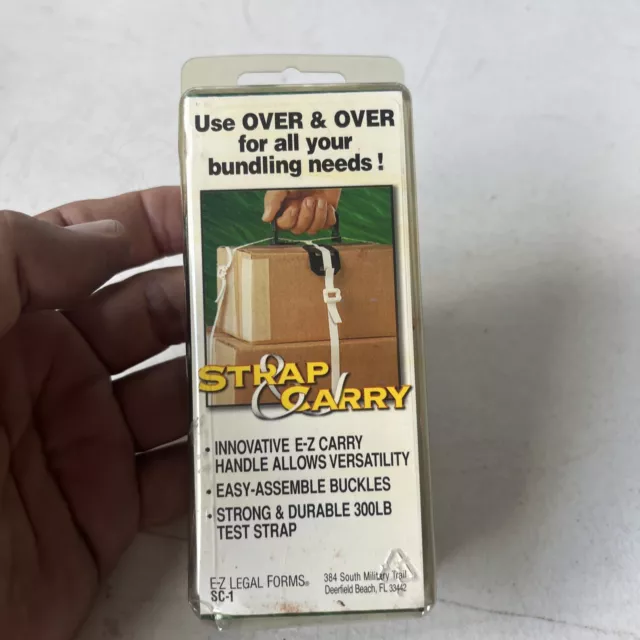 VINTAGE STRAP & CARRY 12' OF STRAPPING, E-Z CARRY HANDLE - NEW (t13)