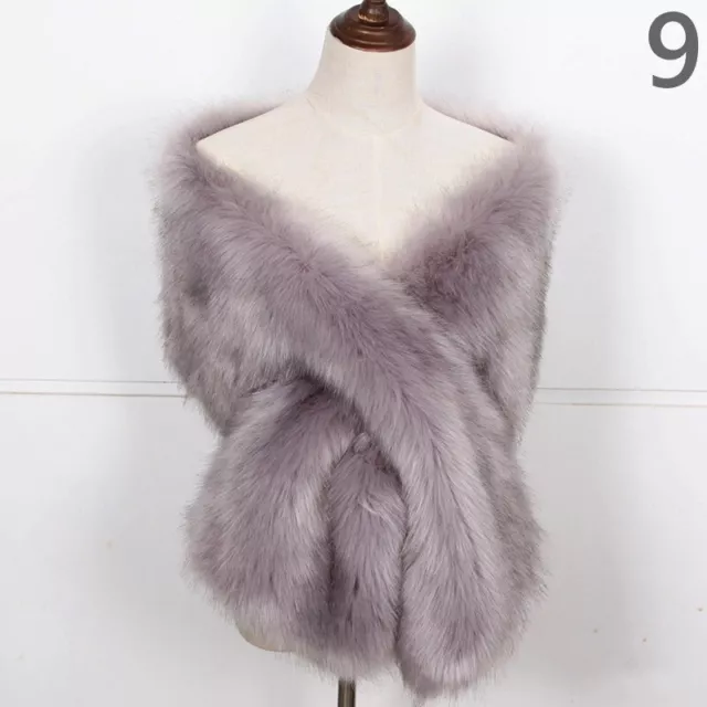 Donna Sposa Pelliccia Finta Scialle Stola Mantella Cappotto Inverno Pelo Banquet