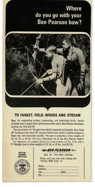1965 BEN PEARSON Deerslayer Hunting Set official Boy Scouts Vintage Print Ad