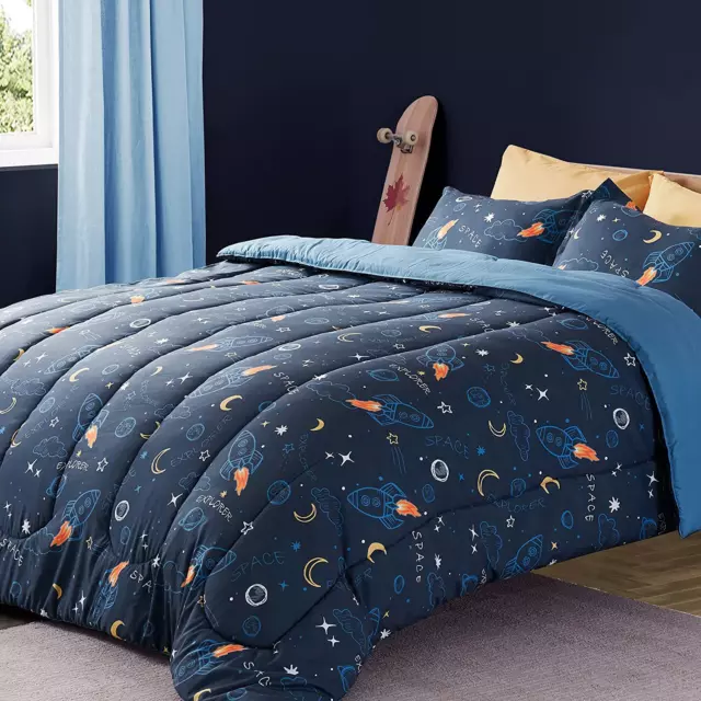 Kids Bedding Comforter Set Full/Queen Size - Super Soft & Cute Printed 3-Piece C