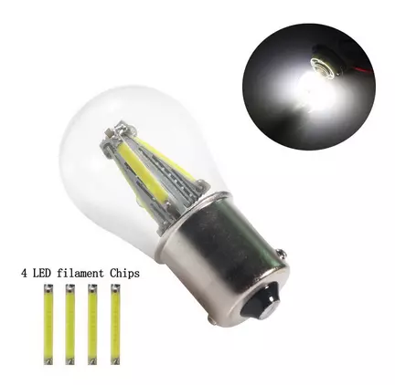 Ampoule LED BA15S P21W 4 Filaments Blanc feux de jour Veilleuses feu de recul