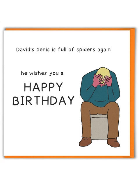 RUDE BIRTHDAY CARD Cheeky Cartoon Comic Humour Funny Nonsense Surreal ...