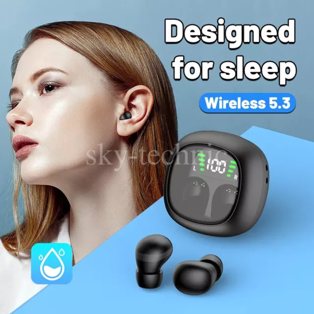 Wireless TWS Earbuds Bluetooth 5.3 Invisible Sleep Earphones Mini In-Ear Earbuds