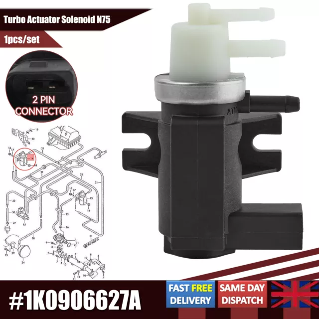 N75 Turbo Boost Pressure Control Solenoid Valve 1K0906627 for Audi VW Seat Skoda