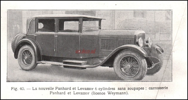 Publicité Automobile Panhard Levassor car vintage ad  1927 -10I