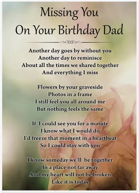 Graveside/Memorial Card In Memory Dad Birthday