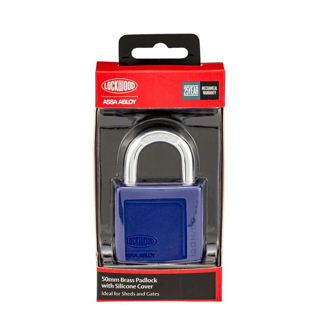 Lockwood 50mm Brass Padlock With Silicone Cover - 120N/50/132/DP