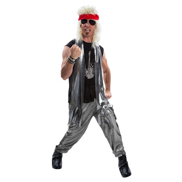 MENS GLAM ROCK 1970s 1980s Fancy Dress Costume L XL 70s 80s Rocker
