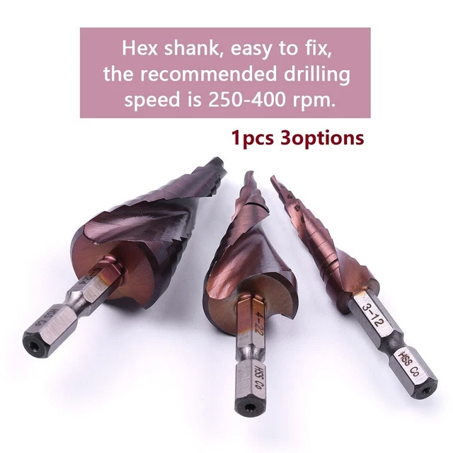 M35 5% Cobalt-Step-Drill-Bit 3-12 4-22 6-24 Hss-Co Ars Cône Metal-Drill-Bit