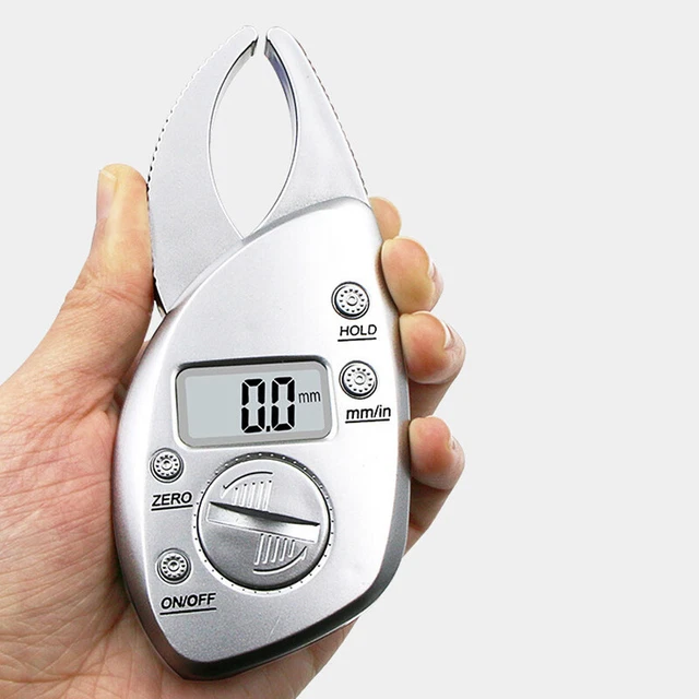 Pinza grasso pelle impugnatura misurazione accurata pinza grasso digitale (argento) OCH