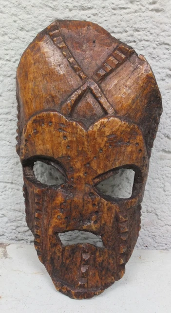 Vintage 1960s, African mask, bone, handmade, 17.5 cm, possibly bought in Rwanda
