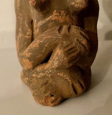 Pre-Columbian Zapotec Figural Urn Pottery Female Figural 5.5”H 11