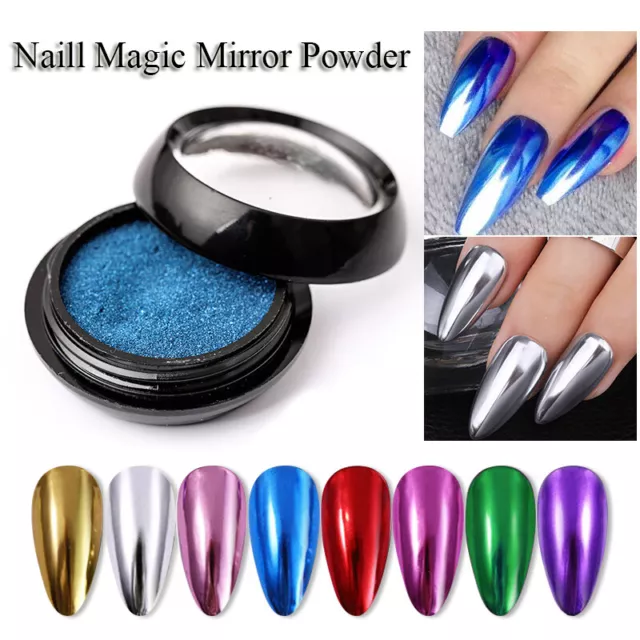 Miroir Nail Art Glitter Poudre Diy Nail Chrome Pigment Poussière Manucure↕ R