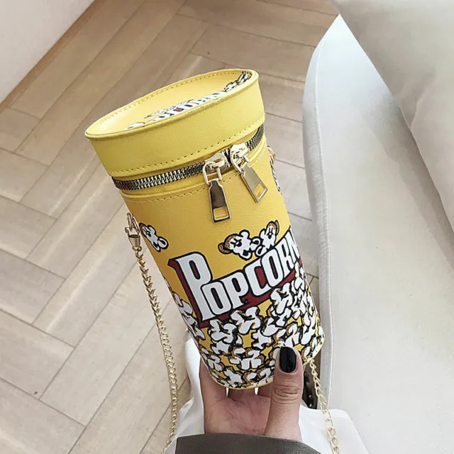 Creative Popcorn Bucket Style Zipper Women Crossbody Bag For Cellphones Wallet