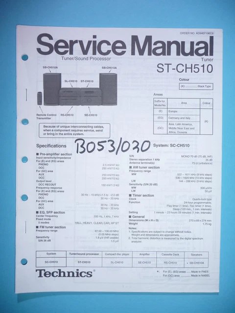 Manuale Istruzioni Technics RS-1700 (copia Multilingua: ITA, ENG, DE, FR, ES)