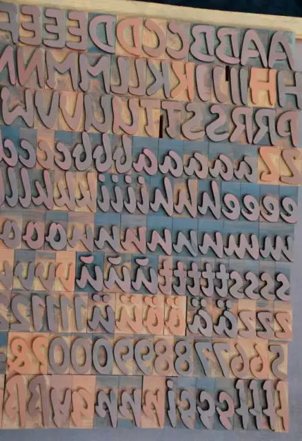 letterpress printing blocks 182pcs 1.42" tall alphabet type plakadur vintage ABC