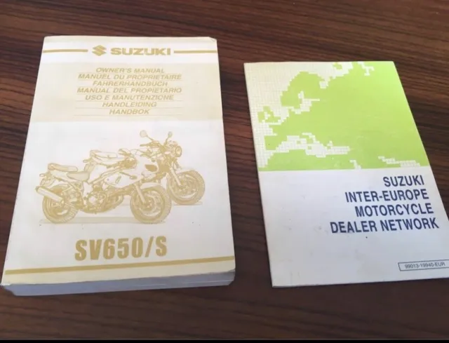 Libretto Uso E Manutenzione Moto Suzuki SV650/S