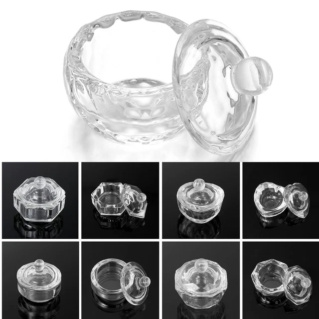 Portatazón Taza Arte en Uñas Cristal Acílico Vidrio Uñas Taza Cristal Taza Uñas Plato